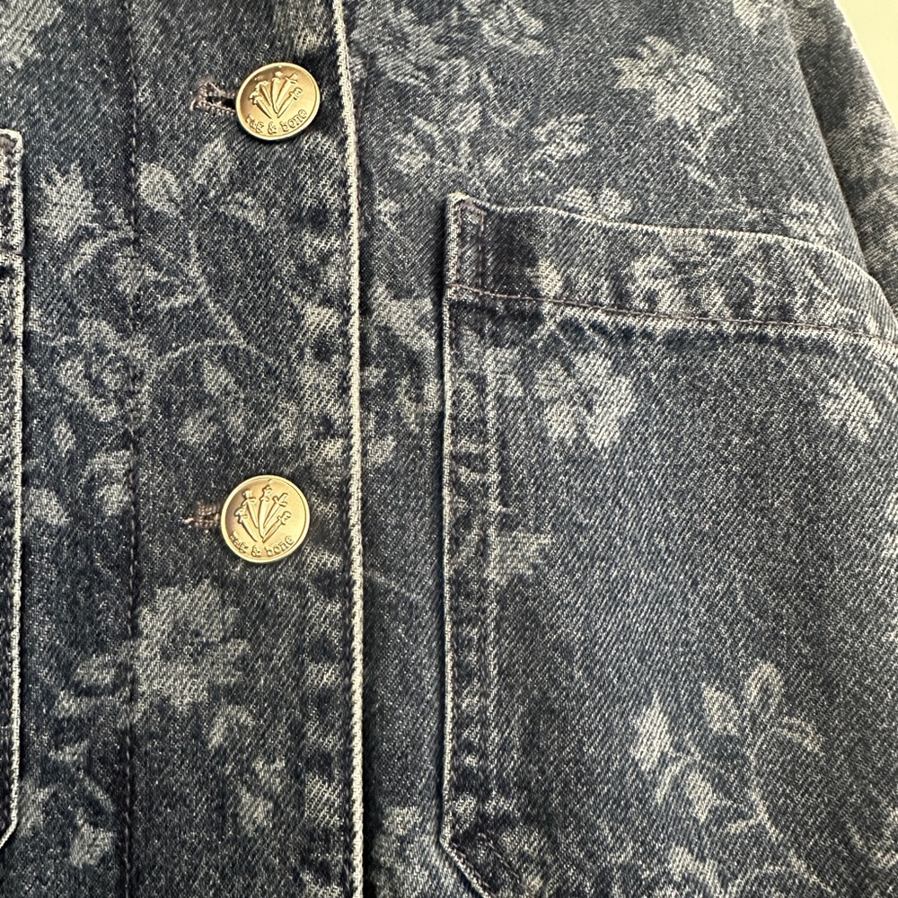 Rag & Bone Printed Denim Shirt Jacket - Picture 6 of 13